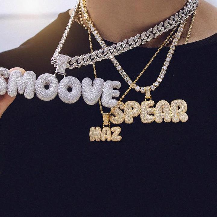 Bubble Letter Necklace with Diamonds – jaimiegellerjewelry